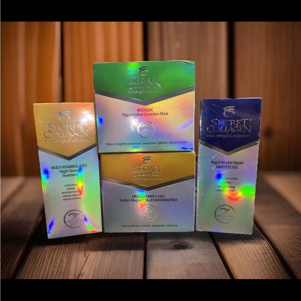 SKINCARE Set; Multi Vitamin Night Serum Treatment+Mud Mask +Eye Gel+Correc. Mask